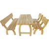 Day and Night - Day and Night Outdoor Table and Bench 4 Pieces of Impregnated Pine Wood