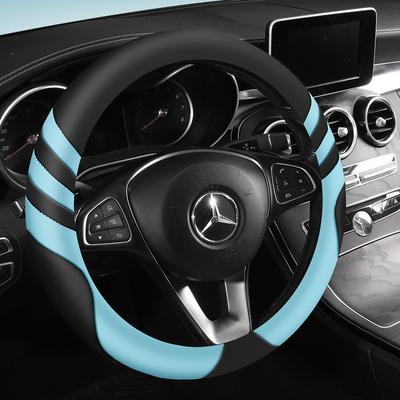 Lenkradbezug Auto Universal Langlebiger Lederbezug mit rutschfester Innenseite, für Lenkräder mit einem Durchmesser von 14,5"-15"