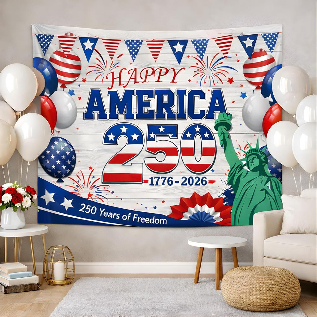 1pc 250Anniversary Of Freedom Tapestry 250Years Celebratory Party Wall Hanging Decor for Bedroom Aesthetic Wall Gift To Friends