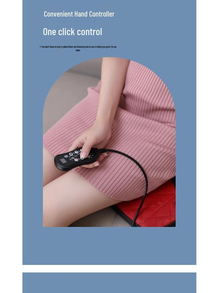 Lumbar Heating & Hip Massager: Multifunctional Seat and Backrest Cushion for Home and Office.