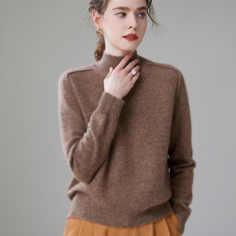 Fanzhen Women's High-Neck Cashmere Blend Sweater