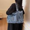 Borsa Tote in Denim Vintage Borsa a Mano a Spalla da Donna Grande Capacità