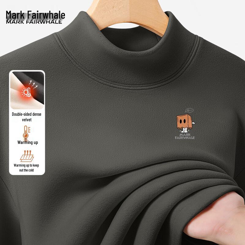 Mark Fairwhale Men s De-Velvet Mock Neck Long Sleeve T-Shirt M