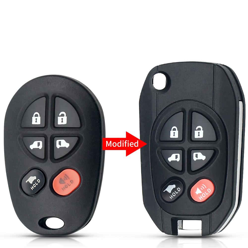 KEYYOU New For Toyota Tacoma HIGHLANDER SEQUOIA Sienna Tundra Replacement Remote Car Key Shell Modified Flip Key TOY43 Case