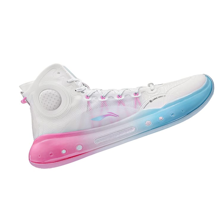Li Ning YuShuai 14 Boom Basketball Shoes Men's High Top Standard White/Moon White Blue ABAQ033-22