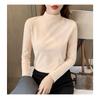 Women S Fitted Half High Neck Fleece Lined Long Sleeve T Shirt For Autumn Winter Warm Versatile