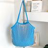 Leisure Summer Woven Shoulder Bag Large Capacity Fashion Nylon Mesh Tote Bag Simple Handbag Beach Handbag Vacation