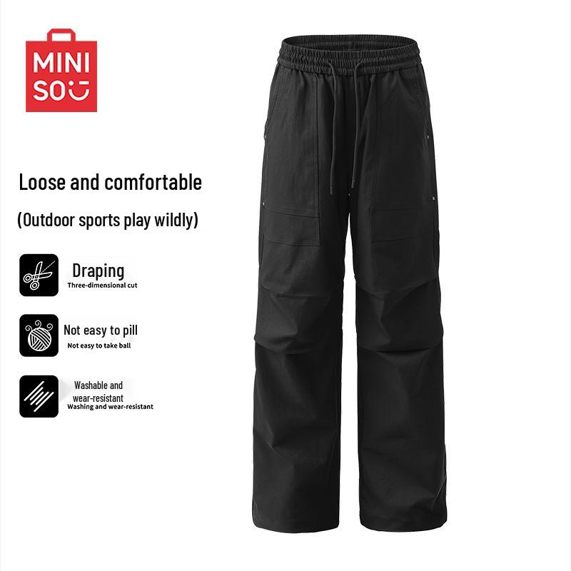 MINISO Unisex Vintage Loose-Fit Cargo Parachute Pants