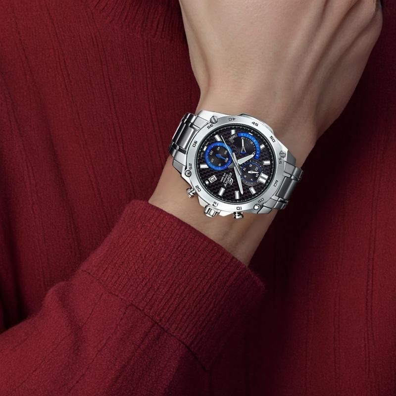 Casio EDIFICE quartz movement stainless steel strap Japanese and Korean watch men's watch black dial EFR557CD1A