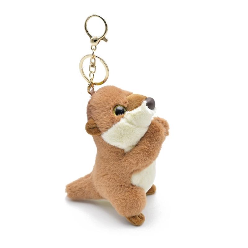 Plush Otters Pendant Keychain Accessory Comfortable Bag Charm Stylish Animal Charm Keyring Ornament for Women Girls