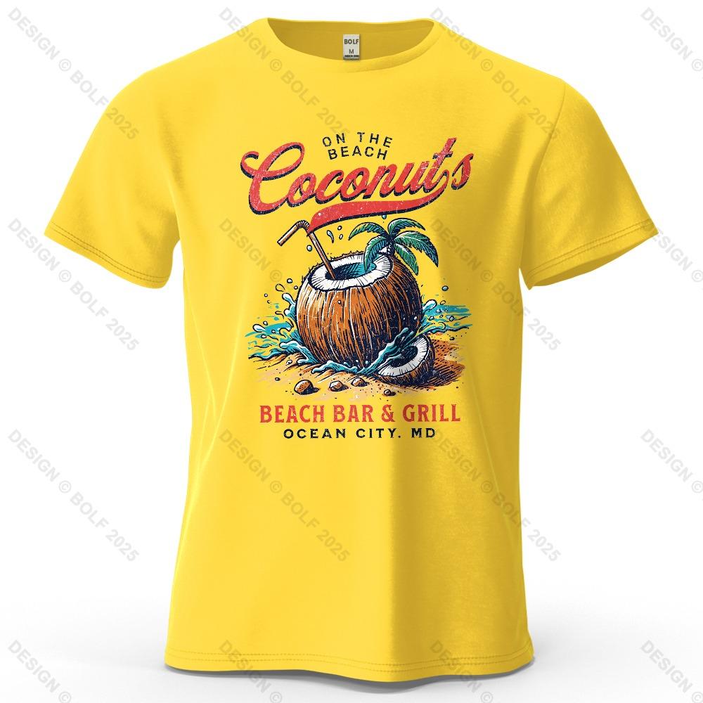 Men's Beach Outings Graphic Short Sleeve T-Shirt Vintage Printed Tops Tee for Women Summer Casual Sportswear