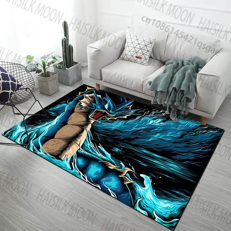 Japan Pokémon Gyarados Print Carpet for Living Room Bedroom Kid's Room Home Decor Area Rug Sofa Cloakroom Play Mat for Gifts