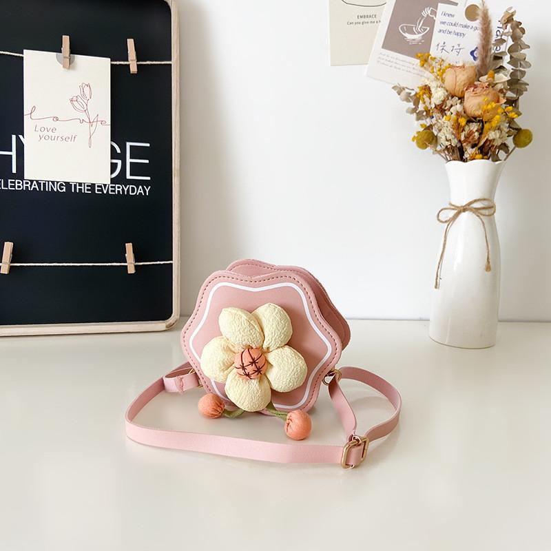 Adorable Mini Flower Pu Crossbody Bag For Kids Stylish Daily Accessory For Girls