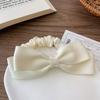 Hair Tie High Elastic Smooth Satin Hair Rope with Hand-Sewn Bow Decor French Retro Style Ponytail Holder Hair Accessories