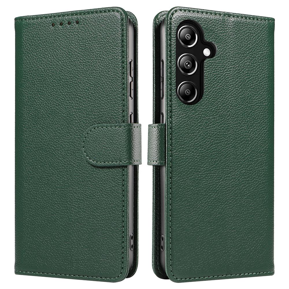 

For Samsung Galaxy A36 5G Leather Case Litchi Texture RFID Blocking Wallet Stand Phone Cover Green