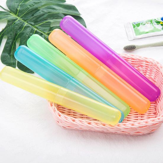 8 sztuk/zestaw Praktyczny pyłoszczelny uchwyt na szczoteczkę do zębów Etui przenośne kompaktowe plastikowe pudełko na szczoteczkę do zębów do domu