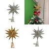 Christmas Tree Top Star Led Glitter Iron Art Decor For Holiday Celebration