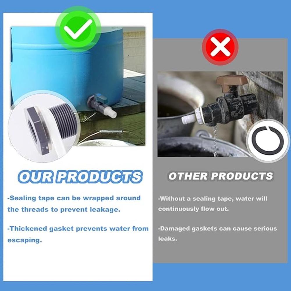 1 Set, PVC Water Barrel Spigot Kit, Connector Drain Adapter with Inner Connection for Garden, Rain Barre, Garden Tool Supplies