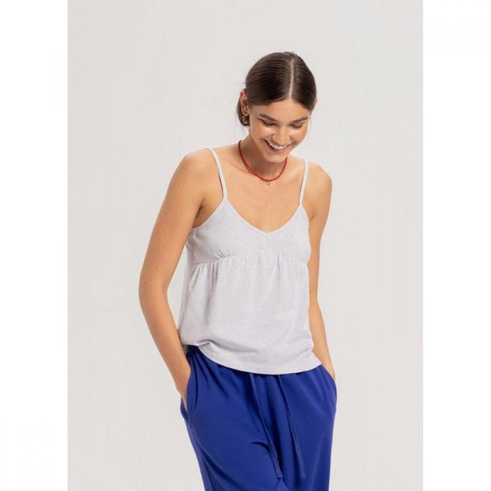 Budhi Mudra Kasih Shirring Top Melange Grey  B61002atn4a C02 Melange Grey/S