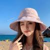 Bowknot Decor Fisherman Hat Lace-up Design Sunshade Hat New Girls Basin Caps  Beach Activities