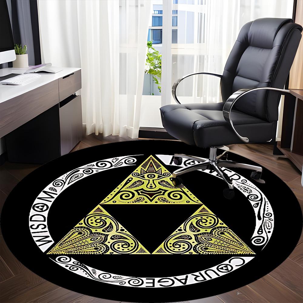 Legend of Zelda Power Courage Office Round Area Rug, Indoor Mat Suitable For Office,Living Room Home Decor, Room Deco A0908134