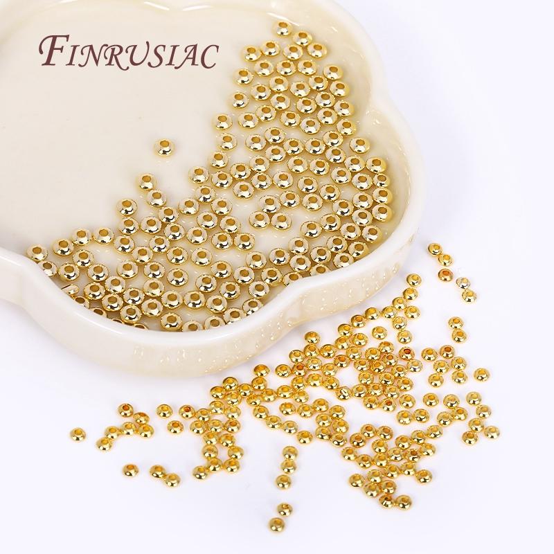 2 Sizes 18K Gold Plated Round Abacus Spacer Beads Bracelet Saucer Beads DIY Jewelry Making Supplies Findings Accessories