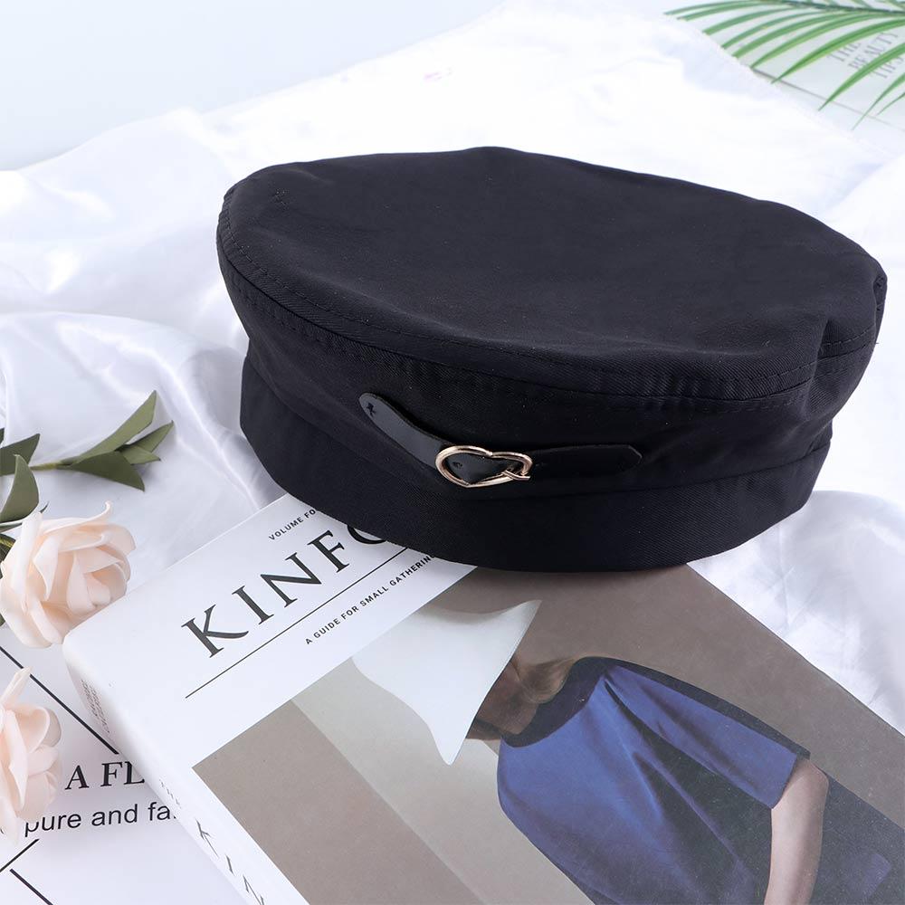 Retro Elegant Winter Autumn Female Keep Warm Love Heart Leather Buckle Painter Hat Women Caps Beret
