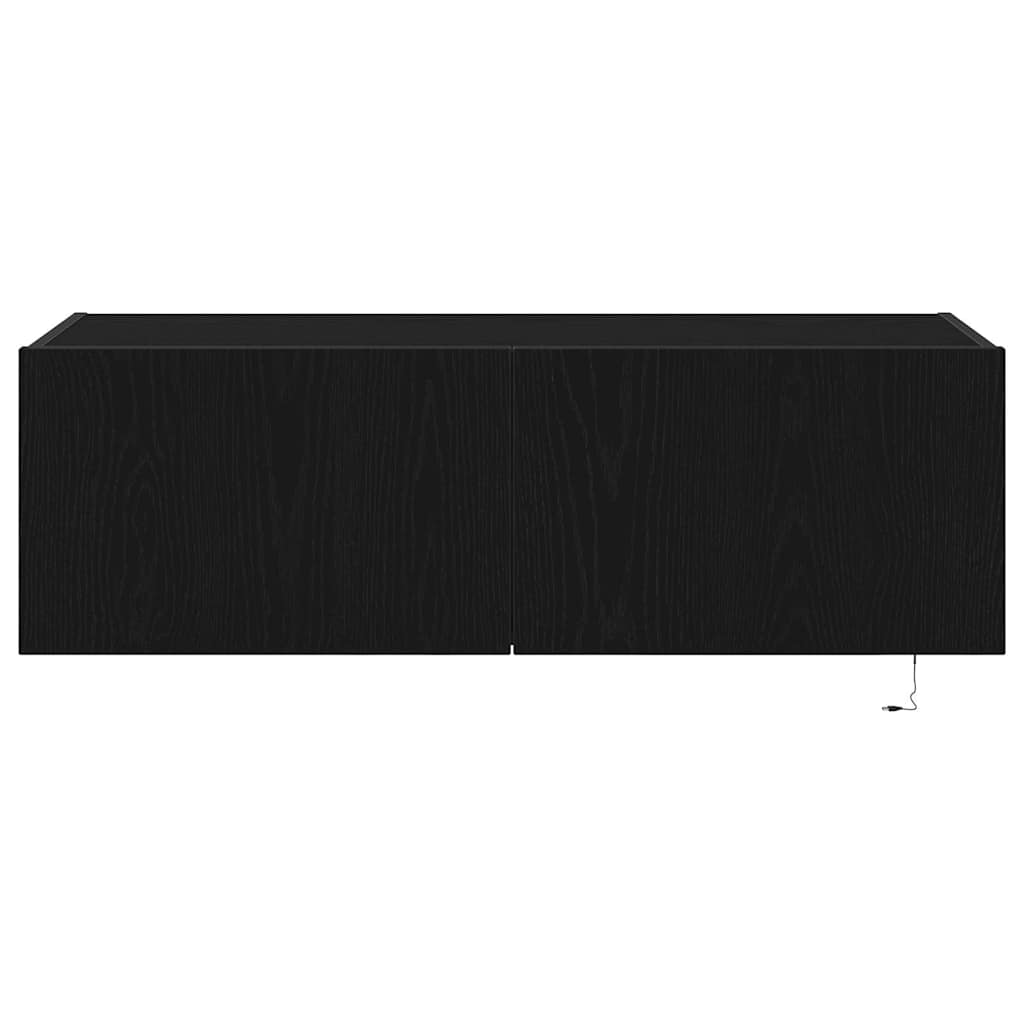 TV Wall Cabinet 2 Pcs Black Oak Effect 100 X 35 X 31 Cm