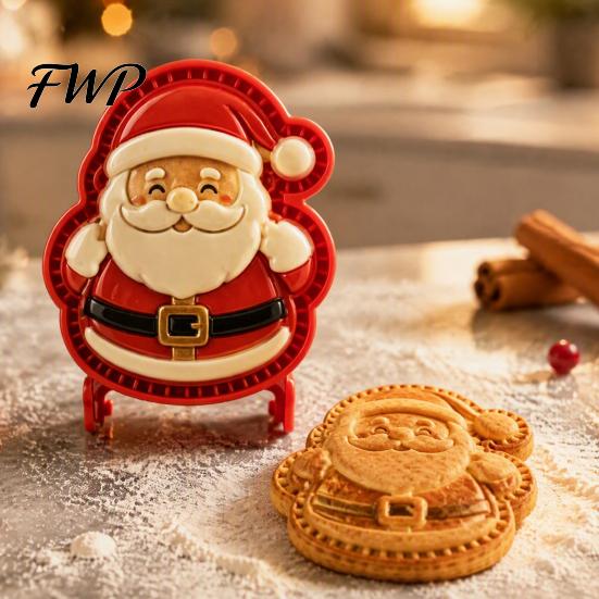 Strumenti per Dolci Pan di Zenzero Festivo Stampo Mini Torta di Natale, Stampi a Pressione per Impasto Pressato a Mano Fatto in Casa 3D in Rilievo, Riutilizzabili per DIY per