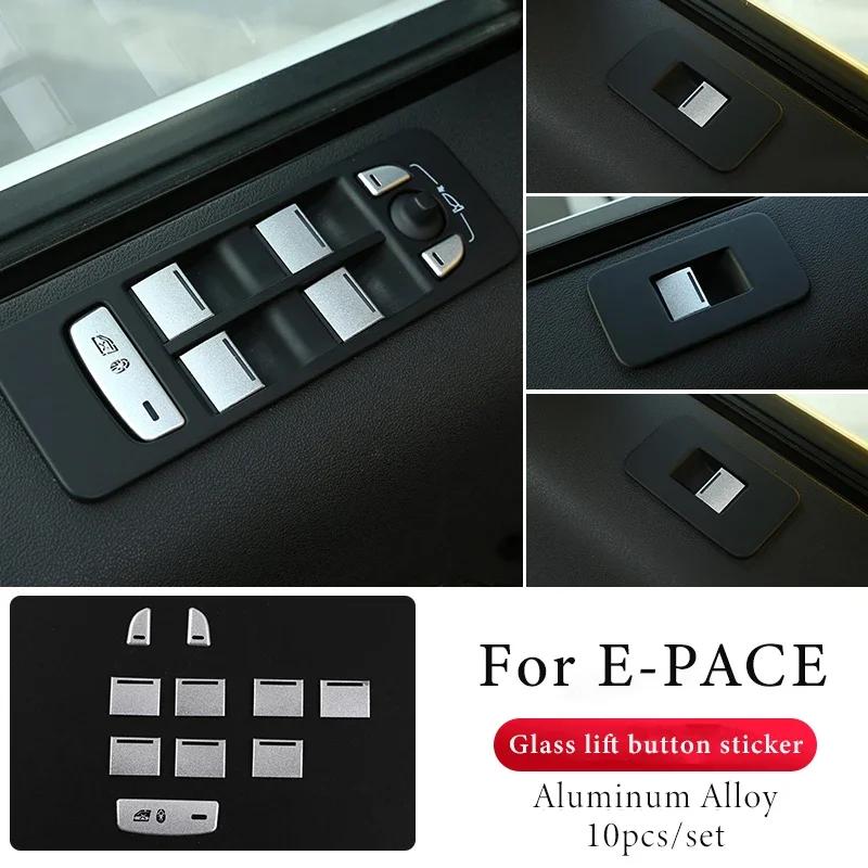 

For Jaguar XF XE XEL F-PACE E-PACE 2012-20 Aluminum Alloy Silver Car Glass Lift Switch Button Cover Trim Sticker Car Accessories