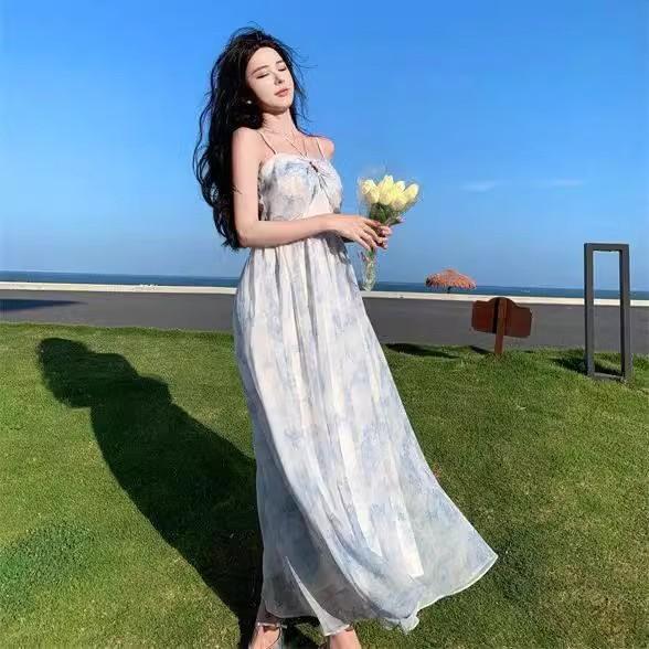 2026 summer new temperament Spice Girl suspender dress fashion high sense simple French niche skirt