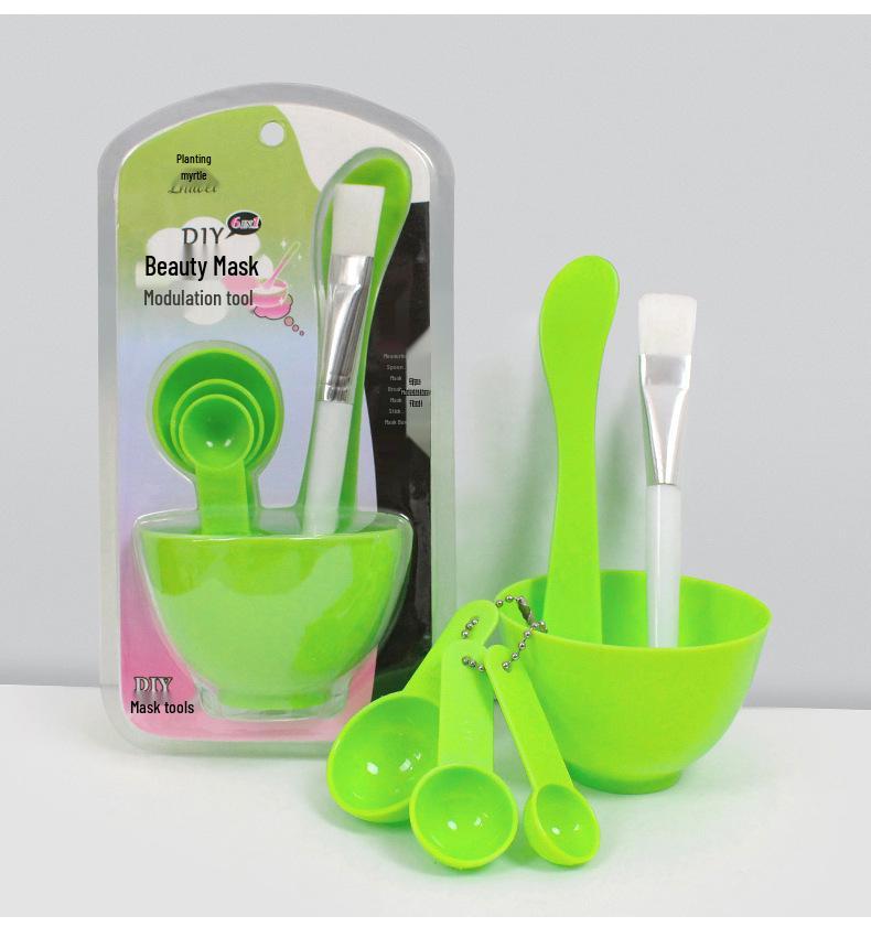 

6-Piece Beauty Mask Mixing Set: Bowl, Stick, Brush & Measuring Spoon
