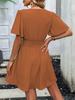 Summer Deep V-Neck Ruffle Sleeve Ruched Dress
