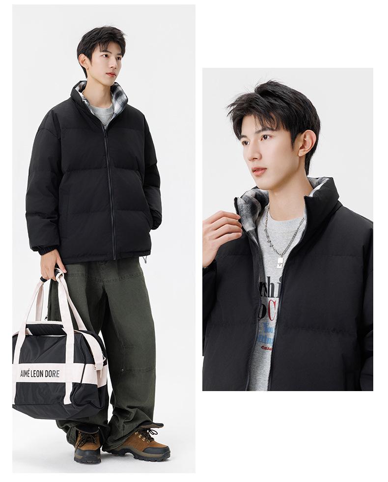 Men's Winter Double-Sided White Duck Down Jacket: Thick, Warm, and Ideal for Couples