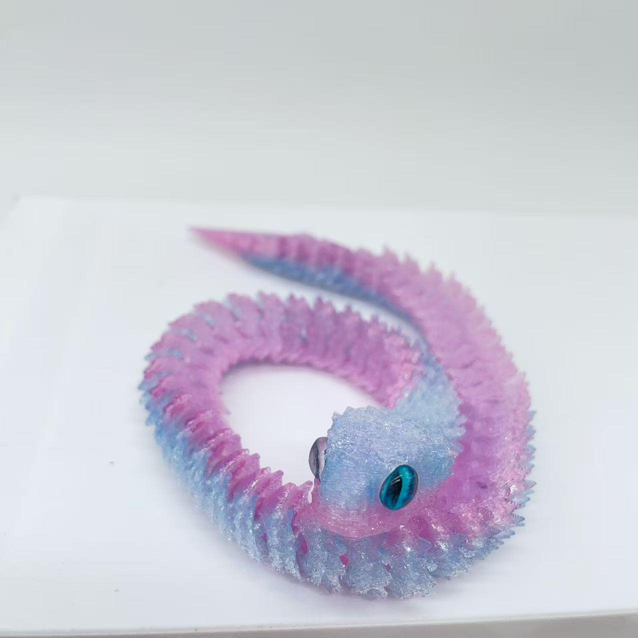 Crystal Viper 3D Printed Decorative Ornament – Creative Toy Craft Figure Gift 30cm Length