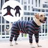Luxury Striped Dog Pajamas for Medium Large Dogs Cuttable Full Covered Belly Sleeping Pet Recovery Suit Dog Accessories Girl