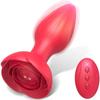 1pc Anal Rose Toy Vibrator Sex Toy For Women, Vibrating Prostate Massager Anal Butt Plug, Remote Control Anal Vibrator With 10 Modes & Rose Base