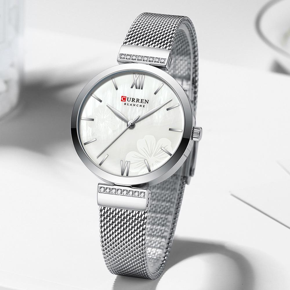 Curren 9067 Wasserdichte Quarz-Modeuhr für Damen mit Netzarmband