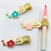 Cherry Blossom Spring Pen Clips Metal Paper Fix Clip Portable Bookmark  Pen Accessories