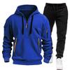 Autumn and winter men's sweater hoodie zipper multi-pocket jumper men's suit sports and leisure suit