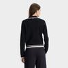 FILA Heritage Classic Fashion Simple Retro Casual Trendy Comfortable Versatile Fake Two-Piece Woven Cardigan Long Sleeve Knitted Sweater F11W618401FNV