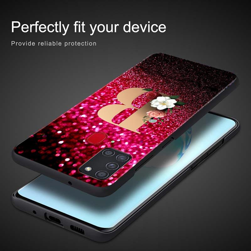Red Retro Letter A -Z Phone Shell For Samsung Galaxy S21 S20 S10 S9 S8 Plus Ultra 5g S10lite S10e S7edge S20 S21 Fe Cover Case