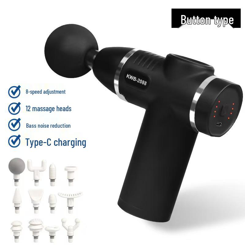 Silent Multi-Head Massage Gun for Deep Muscle Relaxation