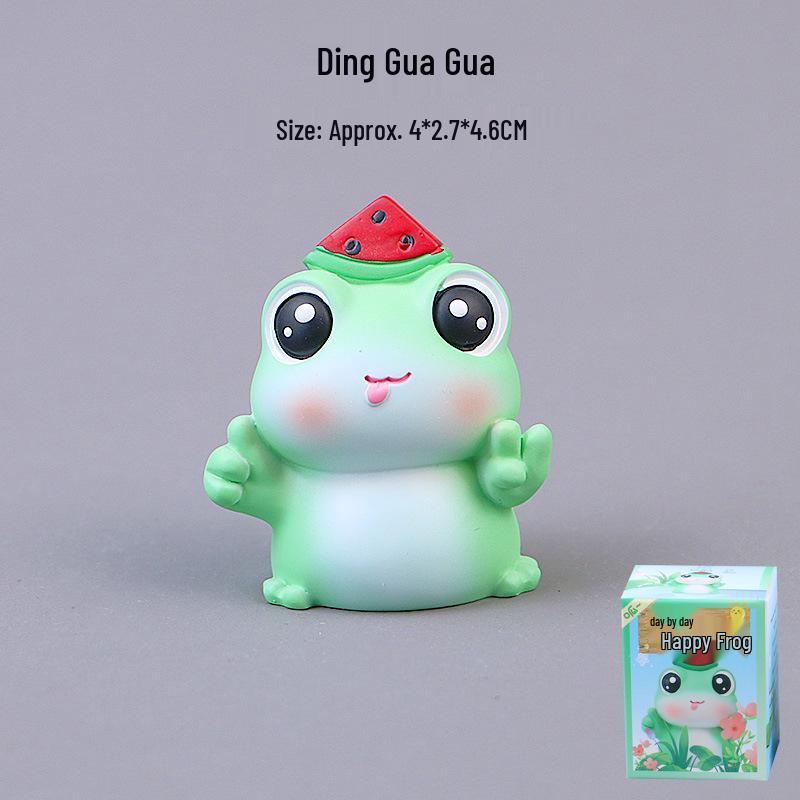 Happy Frog Emotional Healing Ornament - Cute Desktop and Car Decoration, Decompression Birthday Gift