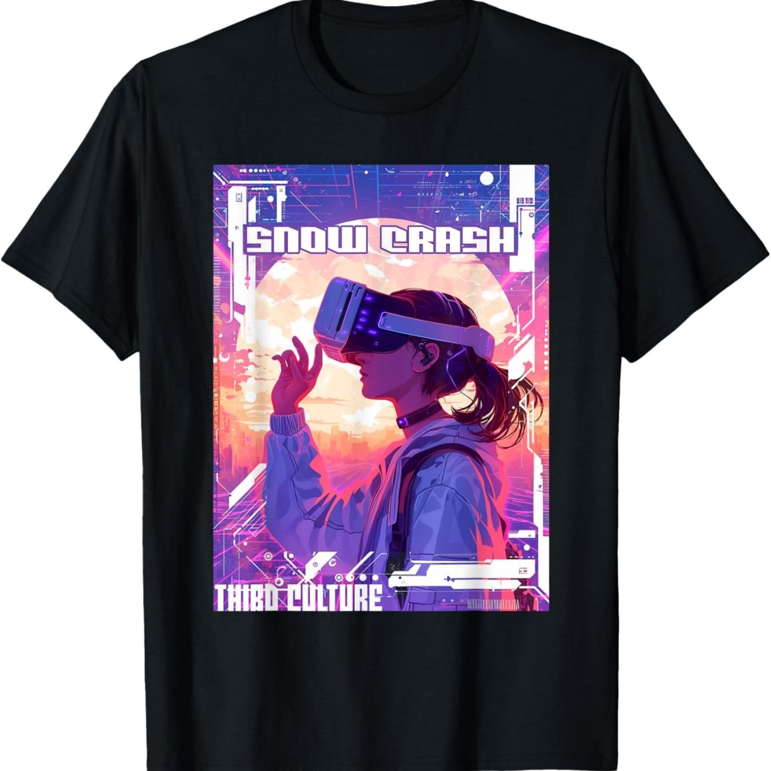 SNOW CRASH VIRTUAL REALITY LIGHT CYBERPUNK UTOPIA T-Shirt S чёрный