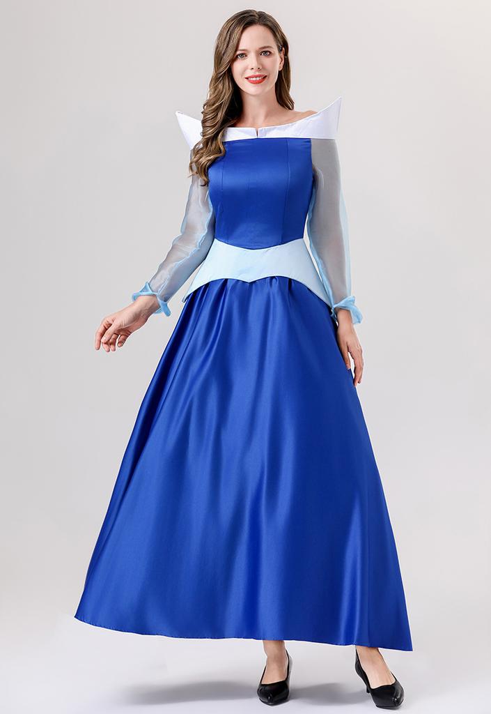 Halloween Princess Dress Cosplay Costume for Girls - Cinderella Aurora Sleeping Beauty Fairytale Gown Performance Outfit