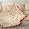 Soft Floral Throw Blanket Warm Crocheted Flower Blanket Hand-Knitted Rose Blanket  Christmas Gift