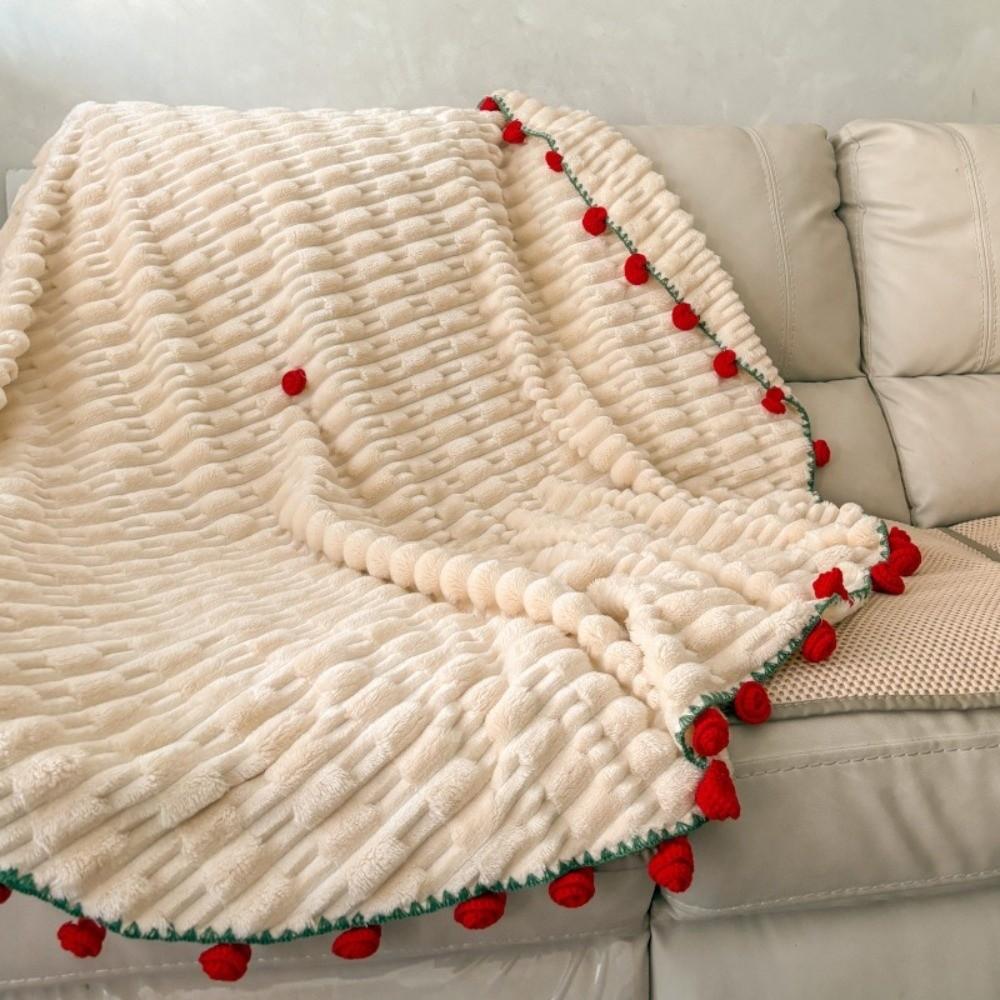 Soft Floral Throw Blanket Warm Crocheted Flower Blanket Hand-Knitted Rose Blanket  Christmas Gift