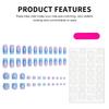 Pink False Nails Toenails with French Blue Tip Prevailing Natural Look Press-On Nail Sets for Working Dating or Partying