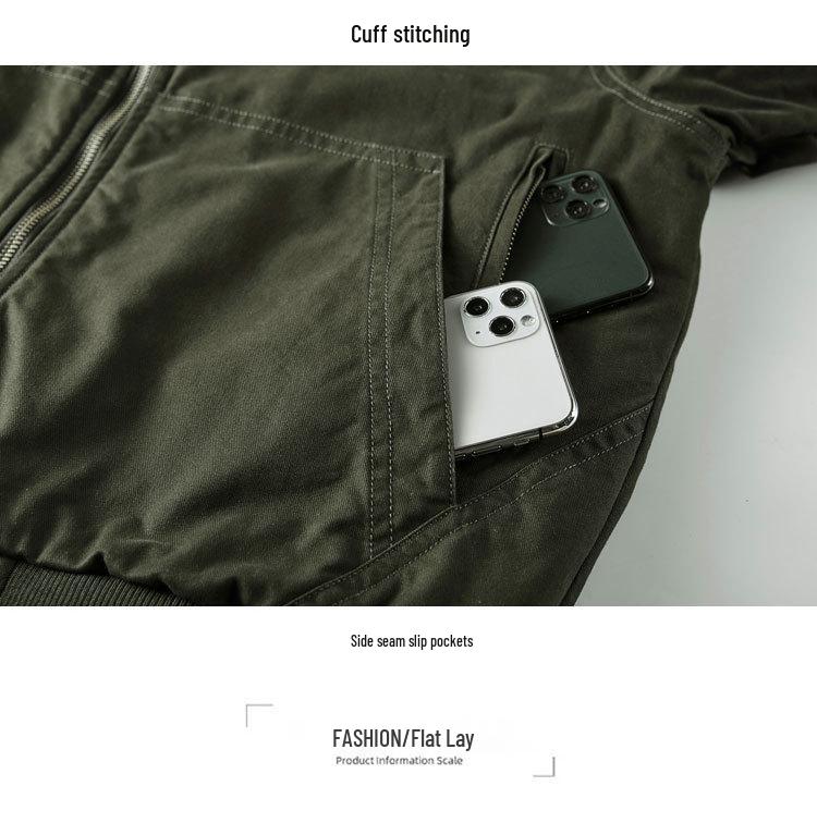 Herrjacka med huva, lös passform, i bomull med fleece - Vinterarbetskläder